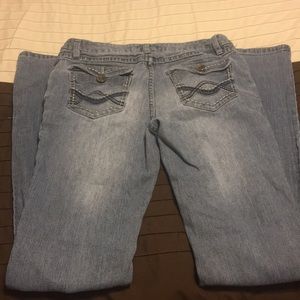 Light blue jeans. Boot cut